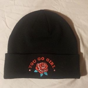 H&M Black embroidered Beanie